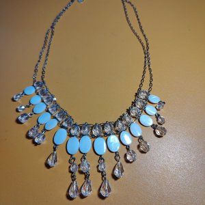 Vintage necklace with crystals and MOP beads